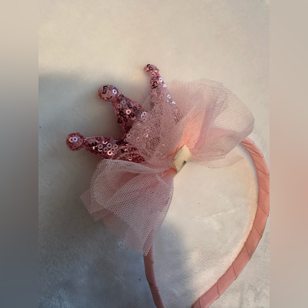 Milk & Soda Princess pink headband. Crown w tulle